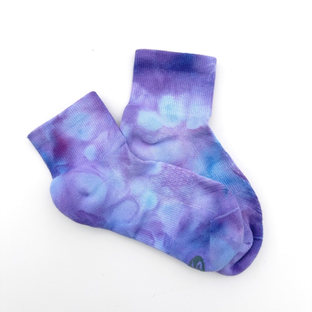 Periwinkle Blue Tie Dye Ankle Socks Lavender Ice Dye Hand Dyed Mid Crew …